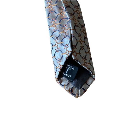 ROBERT TALBOTT Silk Tie best of class Geometric Circles Chain-link 90s Shiny Y2K - Picture 6 of 9